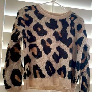 Cheetah print sweater from Dillards.